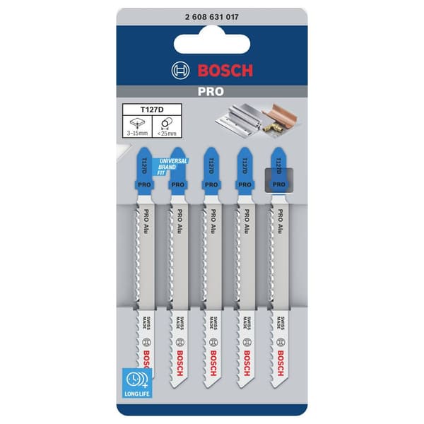 Bosch Accessories 2608631017 Sticksågsblad T 127 D - Special for Alu 5 st