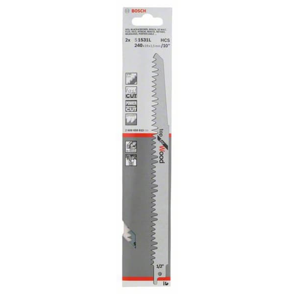 Bosch Accessories 2608650613 Sabelsågklinga S 1531 L, Top for Wood, 2-pack Sågblad, längd 240 mm 2 st