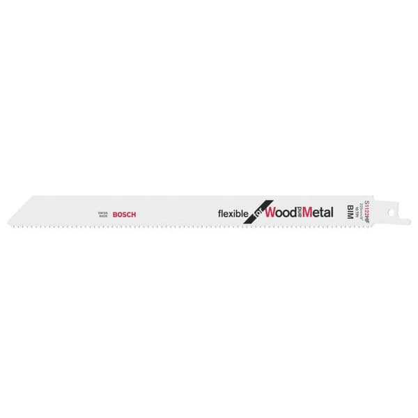 Bosch Accessories 2608656021 Sabelsågblad = 1122 HF, flexibelt för trä och metall, 5-pack Sågblad, längd 225 mm 5 st