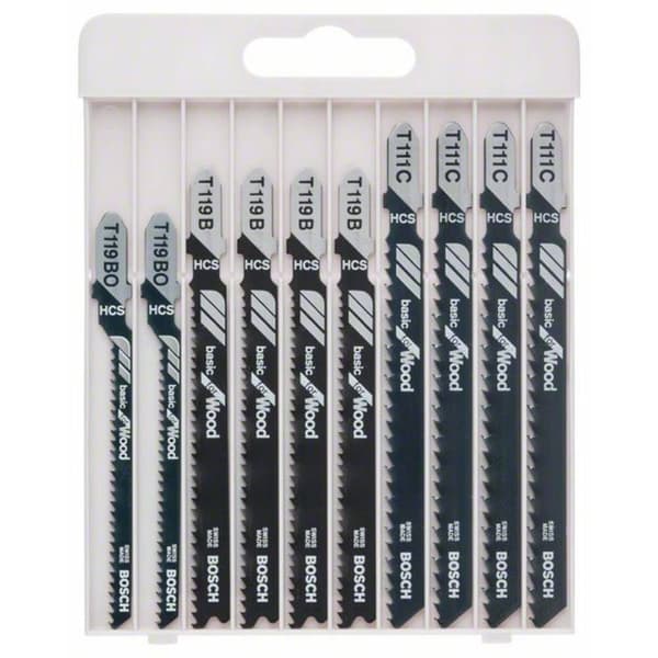 Bosch Accessories 2607010629 Sticksågbladset, Basic for Wood, 10-delar, T 119 BO T 119 B T 111 C 1 set