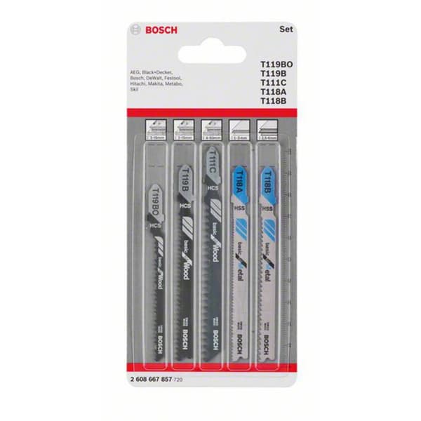Bosch Accessories 2608667857 Sticksågbladset Wood and Metal Basic, 5-delars, ett-skaft 5 st