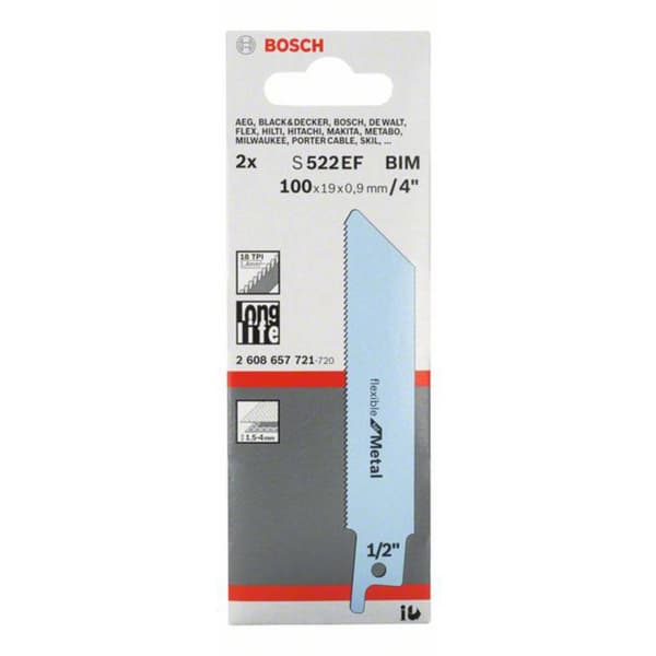 Bosch Accessories 2608657721 Tigersågblad S 522 EF, flexible for Metal, 2-pack 2 st