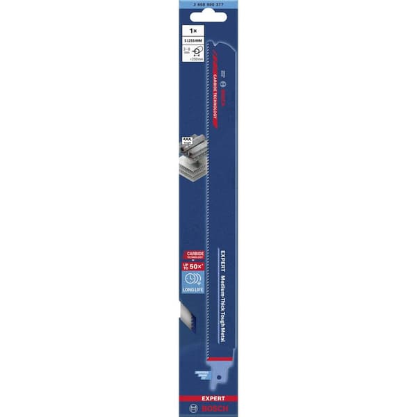 Bosch Accessories 2608900377 EXPERT ‘Medium-Thick Tough Metal’ s 1255 HHM sabelsågblad, 1 st. Sågblad, längd 300 mm 1 s
