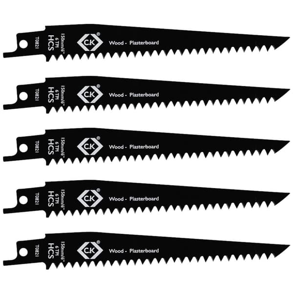 C.K T0821 Sabelsågblad 6 tpi, 5-pack Sågblad, längd 150 mm 5 st