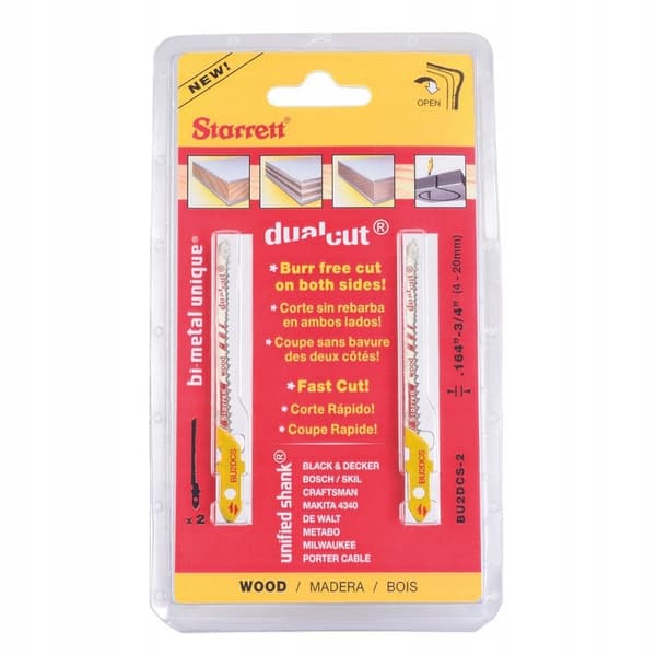 Starrett DualCut BU2DCS træbearbejdningsblade Ingen udbrud på begge sider