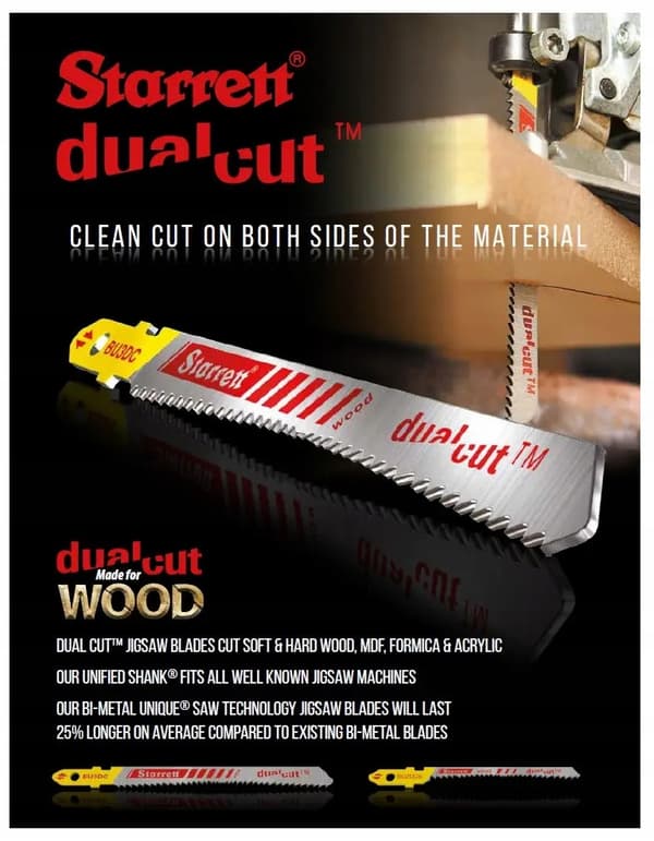 Starrett DualCut BU2DCS træbearbejdningsblade Ingen udbrud på begge sider