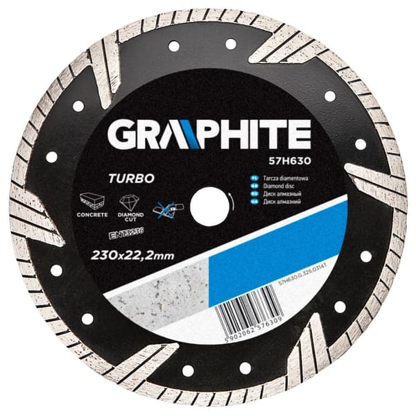 Diamantskive 230 x 22,2 mm, turbo