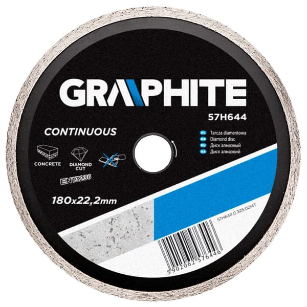 Diamantskive 180 x 22,2 mm, massiv