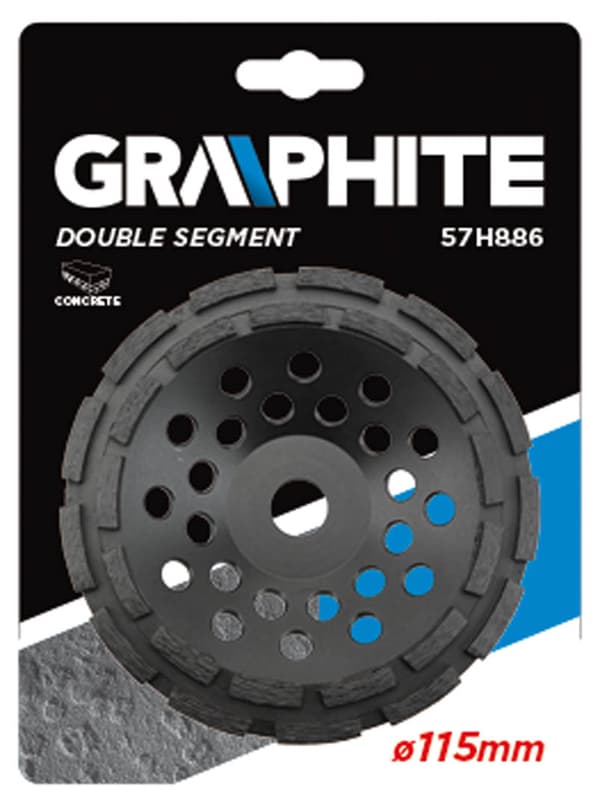 Diamantslipskiva 115 x 22,2 x 5 mm, dubbelsegment