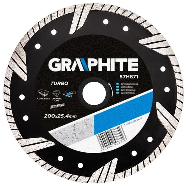 Diamantskive 200 x 25,4 mm, turbo