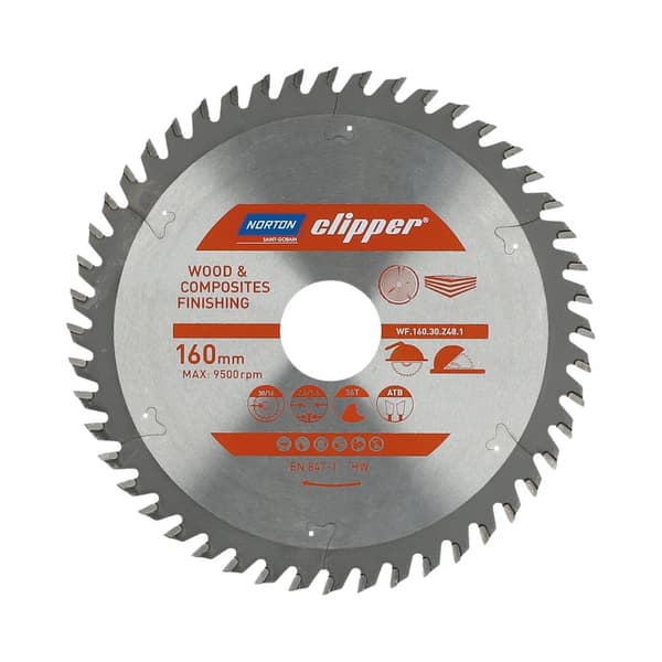NORTON RUNDSAV 160 mm x 30/16 mm x 48z TRÆ OG KOMPOSITTER ATB (2,6 / 1,6)