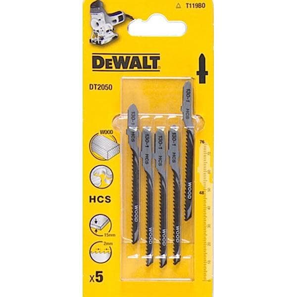 DEWALT JIGSAGBLAD 76x2mm T119B0 TRÄ / 5 st.
