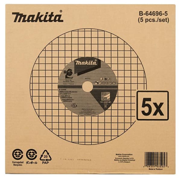 MAKITA MET SHIELD. 355mm x 2,5mm x 25,4mm / 5 stk.