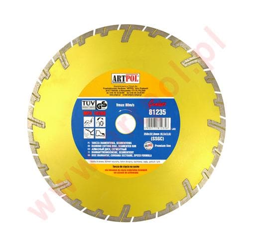 DIAMANT DISC 230 x 22,2 mm SEGMENTET HURTIG OG DYB SKÆRING /AR