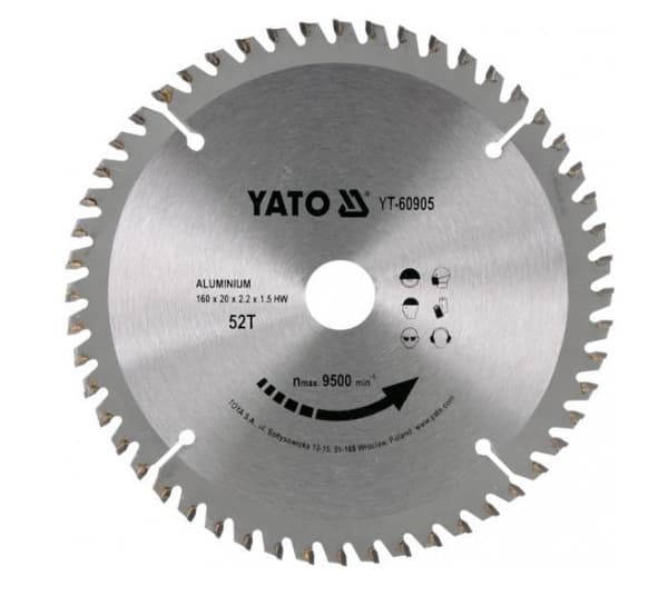 YATO CIRKELSÅG FÖR ALUMINIUM 180 x 20 mm 60-TAND 60907