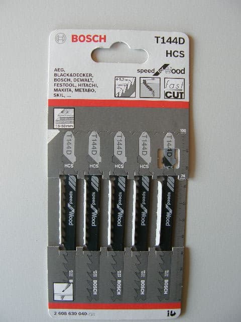 BOSCH JIGSÅGSBLAD 5 st T144D TRÄ