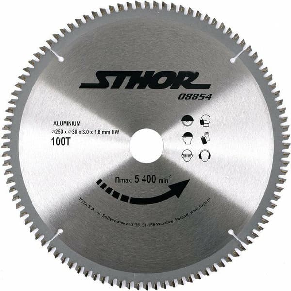 STHOR RUNDSAV TIL ALUMINIUM 250x30mm 100 TÆNDER