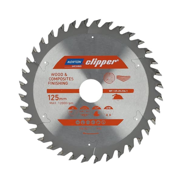 NORTON RUNDSAV 125mm x 20mm x 36z TRÆ OG KOMPOSITTER ATB