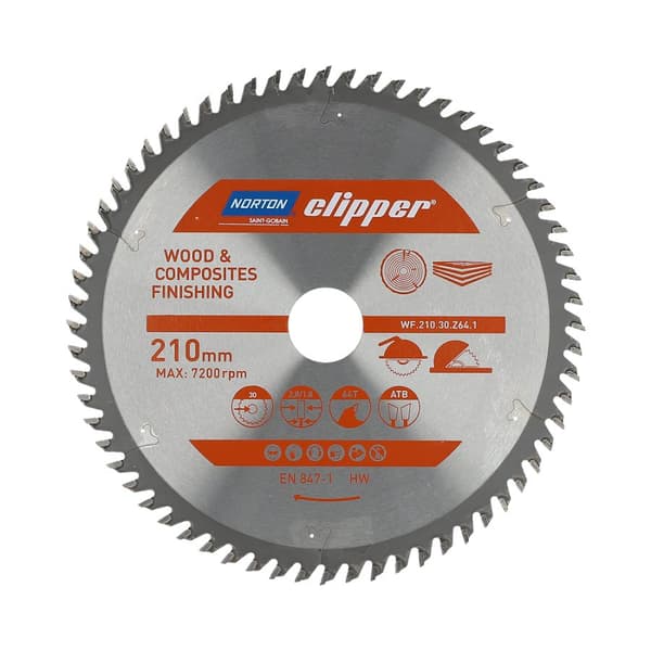 NORTON CIRKELSÅG 210 mm x 30 mm x 64z TRÄ OCH KOMPOSIT ATB (2,8 / 1,8)