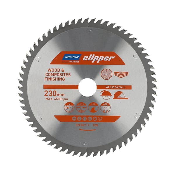 NORTON RUNDSAV 230 mm x 30 mm x 64z TRÆ OG KOMPOSITTER ATB (2,8 / 1,8)