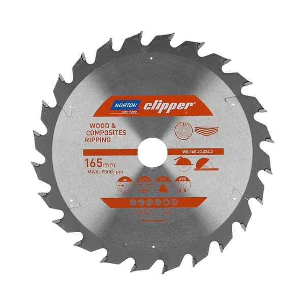 NORTON CIRKELSÅG 165 mm x 20 mm x 24z TRÄ OCH KOMPOSIT ATB (2,6 / 1,6)