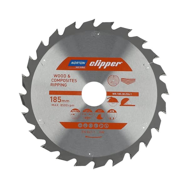 NORTON RUNDSAV 185 mm x 30 mm x 24z TRÆ OG KOMPOSITTER ATB (1,8 / 1,2)