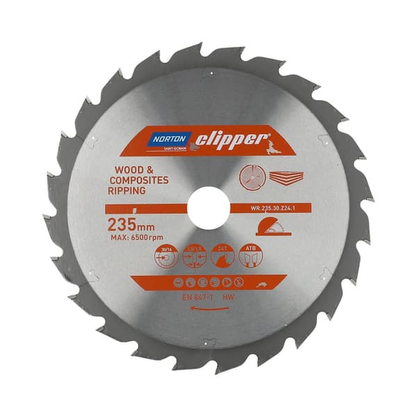 NORTON CIRKELSÅG 235 mm x 30 mm x 24z TRÄ OCH KOMPOSIT ATB (2,8 / 1,8)