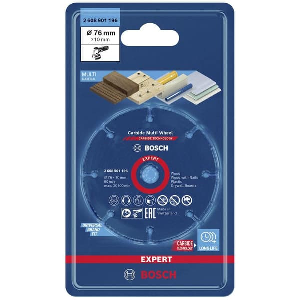 BOSCH UNIVERSAL DISC 76mm TRÆ, PLAST, GIPSEKSPERT CMW
