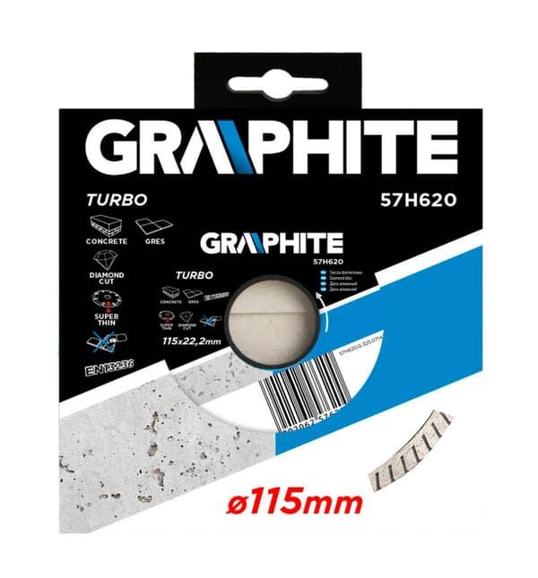 Diamantskive 115 x 22,2 mm, turbo super tynd
