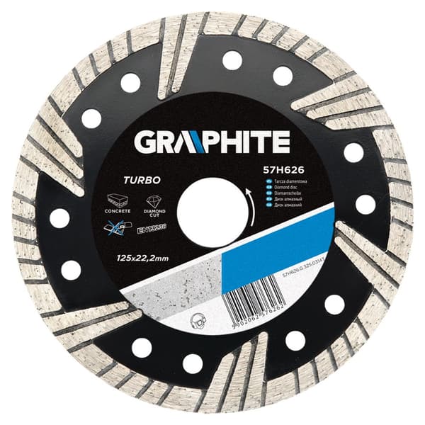 Diamantskive 125 x 22,2 mm, turbo