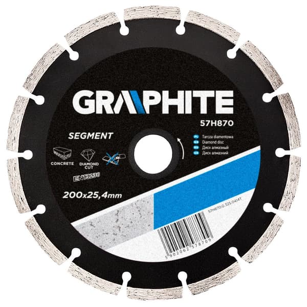 Diamantklinga 200 x 25,4 mm, segmenterad