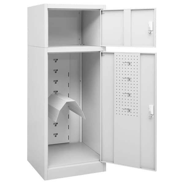 The Living Store sadelskab 53x53x140 cm stål lysegrå -  Sadelstativer