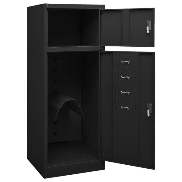 The Living Store sadelskab 53x53x140 cm stål sort -  Sadelstativer