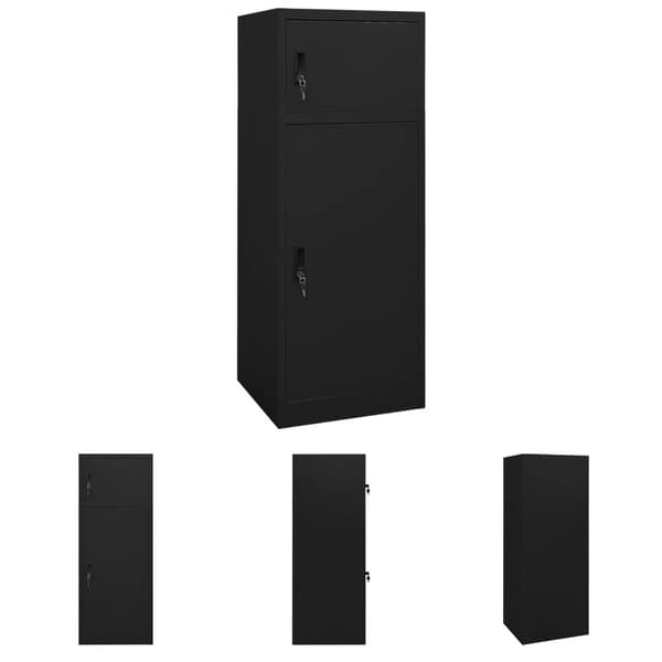 The Living Store sadelskab 53x53x140 cm stål sort -  Sadelstativer