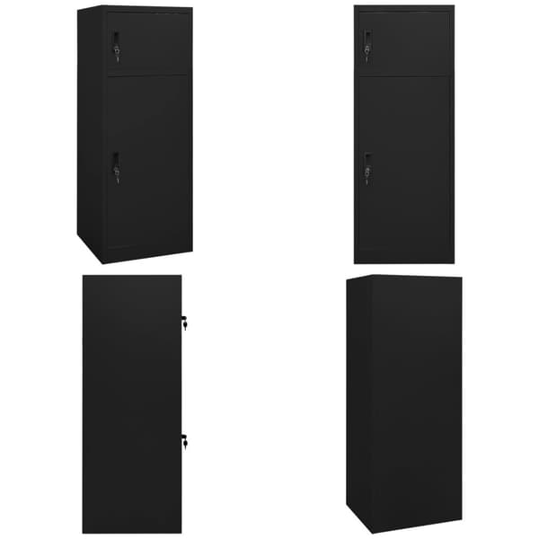 Satulakaappi musta 53x53x140 cm teräs - Satulakaappi - Satulakaapit - Home & Living
