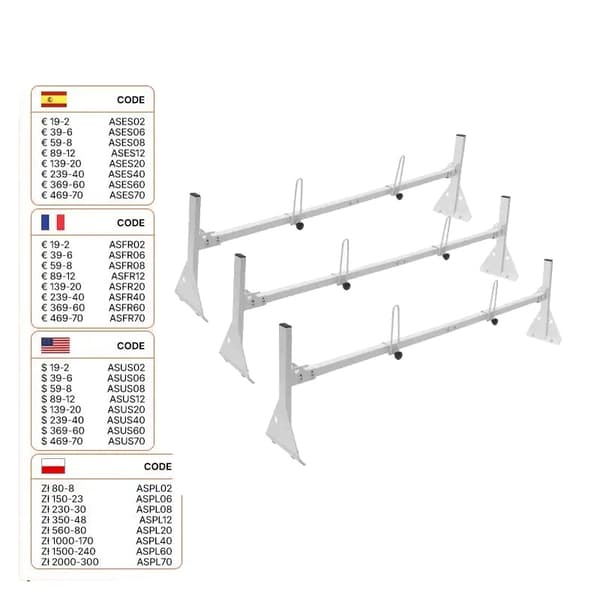 VEVOR Skåpbil Steghållare, Justerbar Design, 340 kg Kapacitet,750 lbs in Swedish is "750 pund".