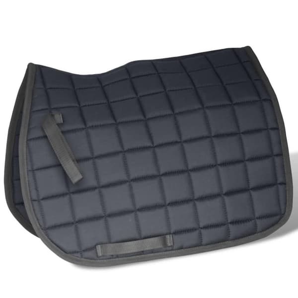 vidaXL Hestesal sett 12 cm, ekte lær, svart, størrelse 17,5”