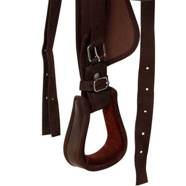 vidaXL Westernsadel träns&halsband äkta läder 15 brun
