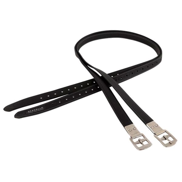 Acavallo Stigbøjle Læder Soft Sort 145 cm