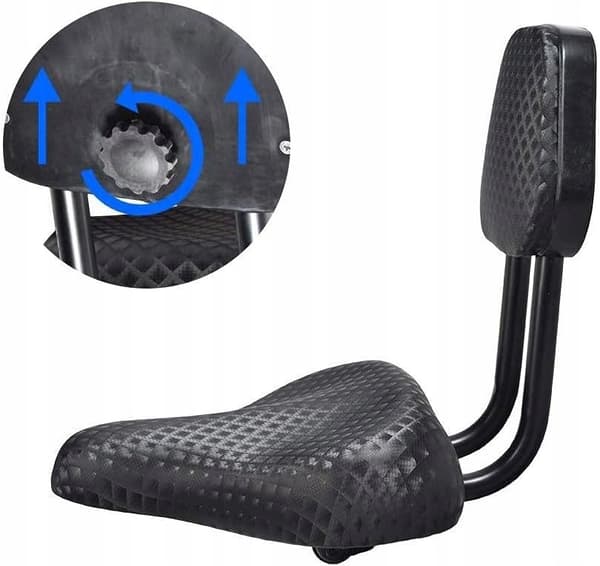 Polkupyörän satula selkänojalla Mukava ergonominen vedenpitävä satula
