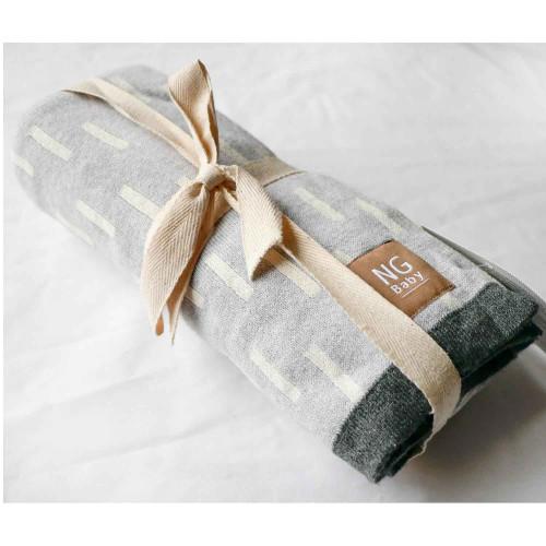 Filt Jaquardstickad Grey Line