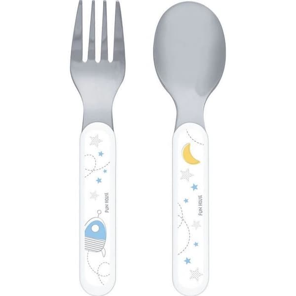 Bestickset i rostfritt stål - ROLIGT HUS - Utrymme - Längd 3,5 cm - Bredd 1 cm - Höjd 13,5 cm