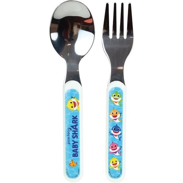 BABY SHARK ROSTFRITT STÅL BESTÄCKSET (GAFFEL, SKED)