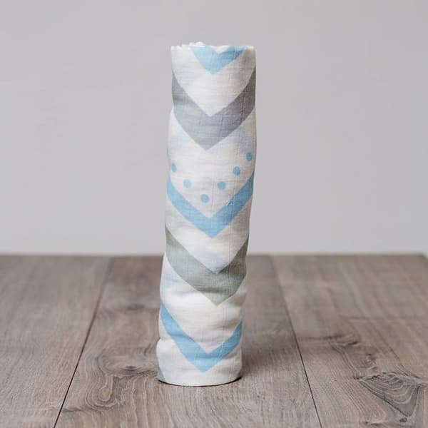Lulujo bambu swaddle - Blå chevron - 120x120 cm - Pojke