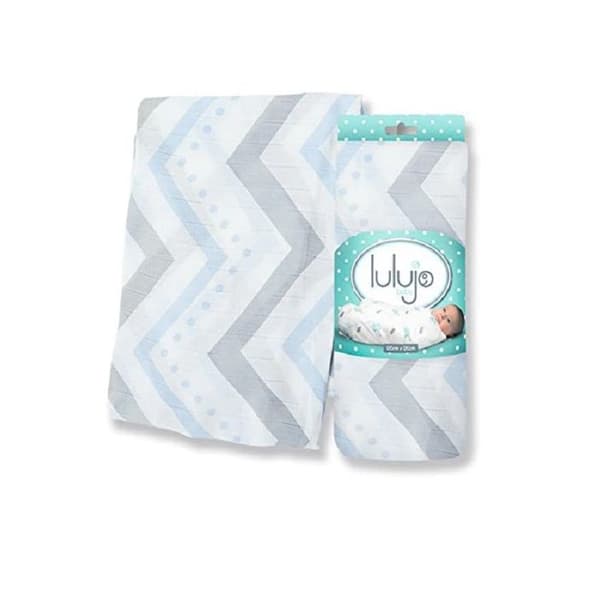 Lulujo bambu swaddle - Blå chevron - 120x120 cm - Pojke