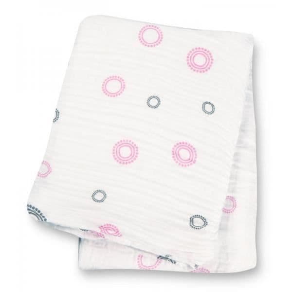 Lulujo - Muslin swaddle - Rosa cirklar - ELEMENT FÖR BARN