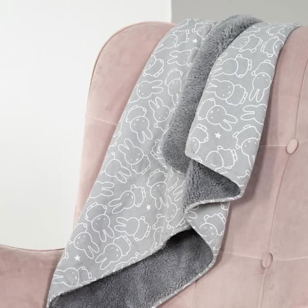 ROBA babyfilt - Miffy® - 80x80 cm - Fleece och mjuk bomull - Kaninmönster