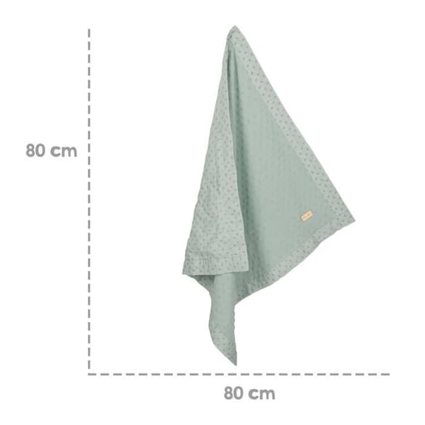 ROBA Organic Babyfilt "Lil Planet" 80x80 cm GOTS Certified - Polka Dot Pattern - Grön