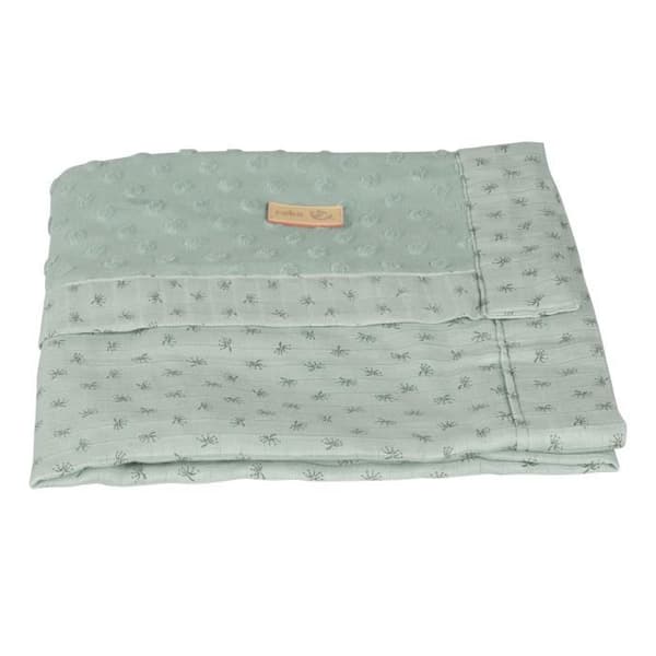 ROBA Organic Babyfilt "Lil Planet" 80x80 cm GOTS Certified - Polka Dot Pattern - Grön
