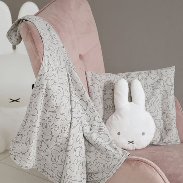 ROBA Dubbelsidig "miffy®" babyfilt - kanintryck - 80x80 cm - unisex